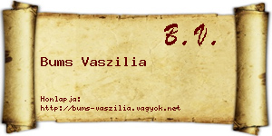 Bums Vaszilia névjegykártya